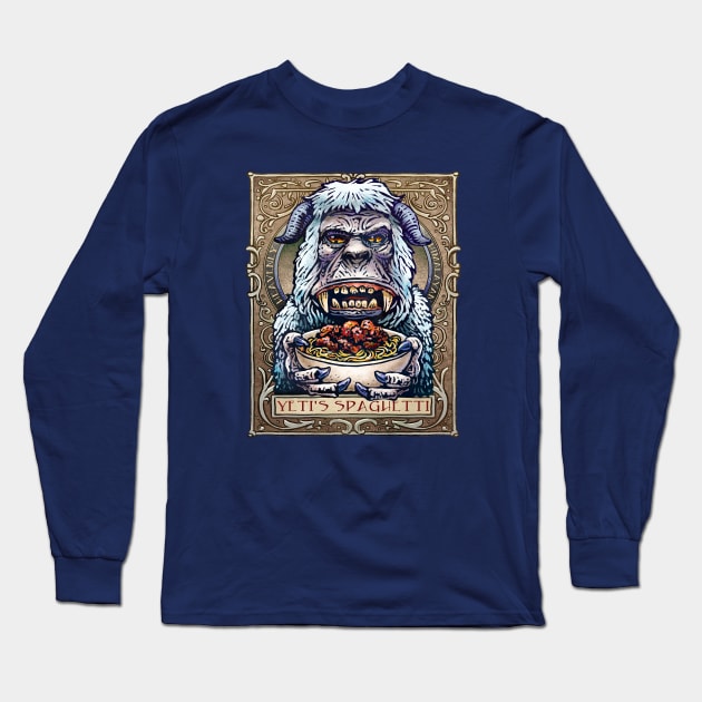 Yeti's Spaghetti Long Sleeve T-Shirt by ChetArt